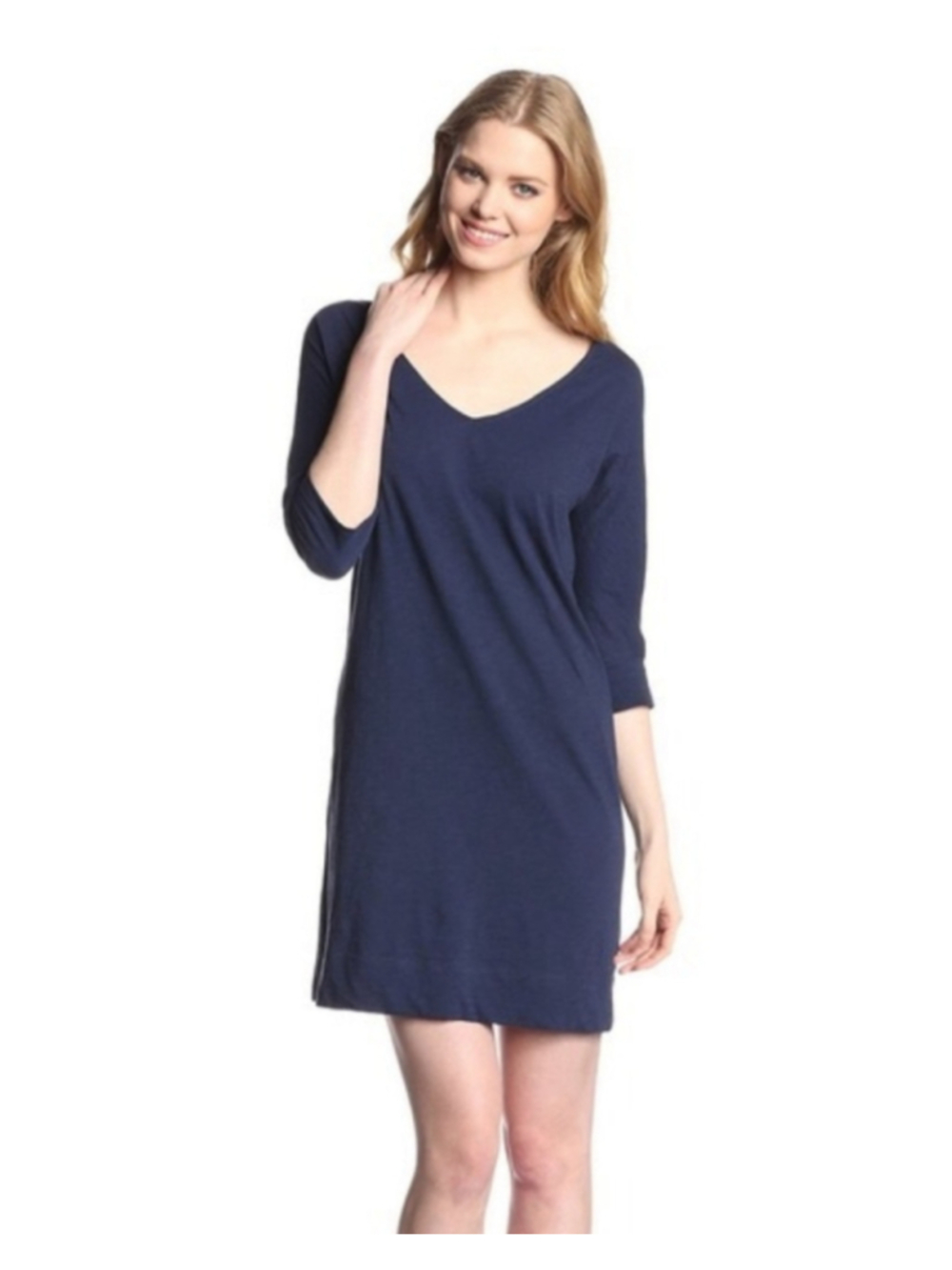Lilly Pulitzer Cassie Pima Cotton T-Shirt Dress 3/4 Sleeve Navy Sz XS